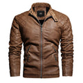 Giacca Biker Casual da Uomo in Pelle Vegana con Chiusura a Zip Resistente Stile Urbano