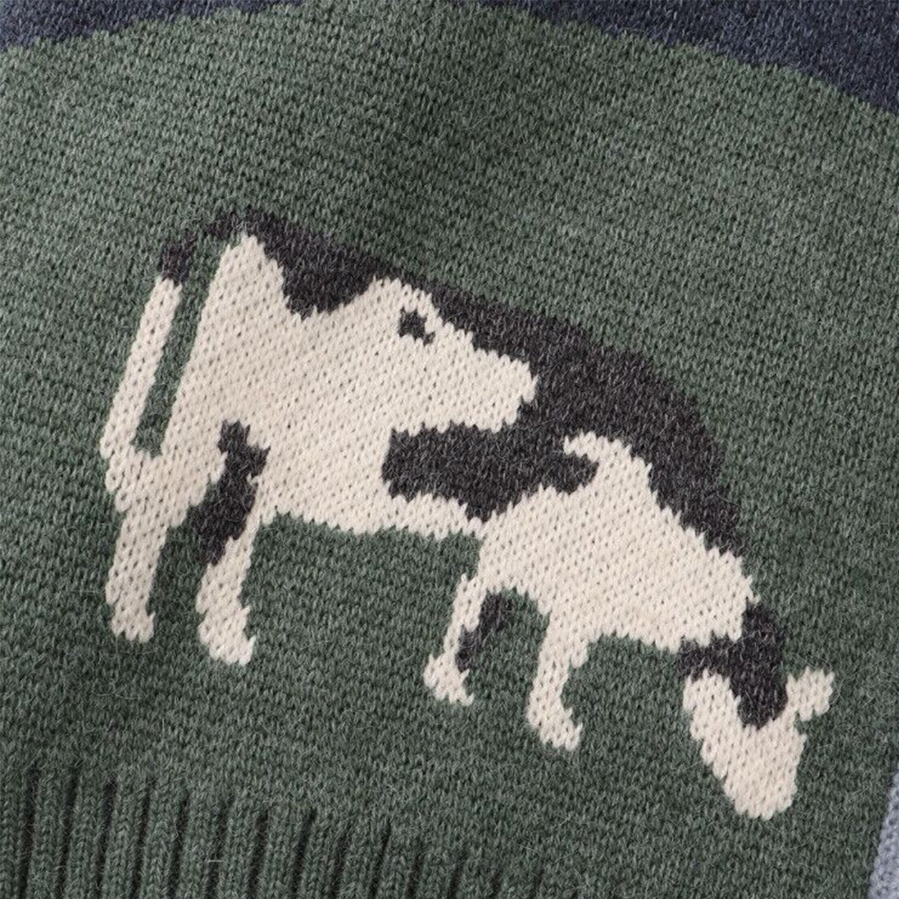 Cardigan Uomo in Maglia di Peso Medio con Motivo Grafico Chiusura Frontale a Bottoni e Collo a V