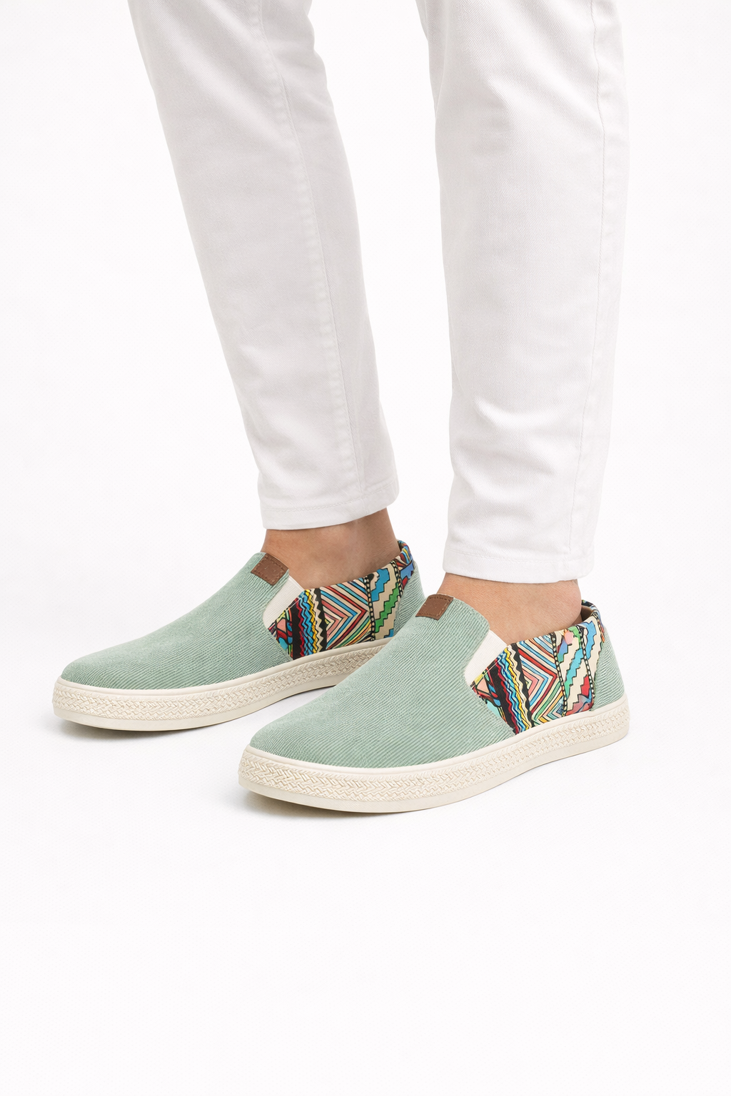 Scarpe Slip-On da Uomo in Tessuto Tessile con Tomaia Elastica per Uso Casual